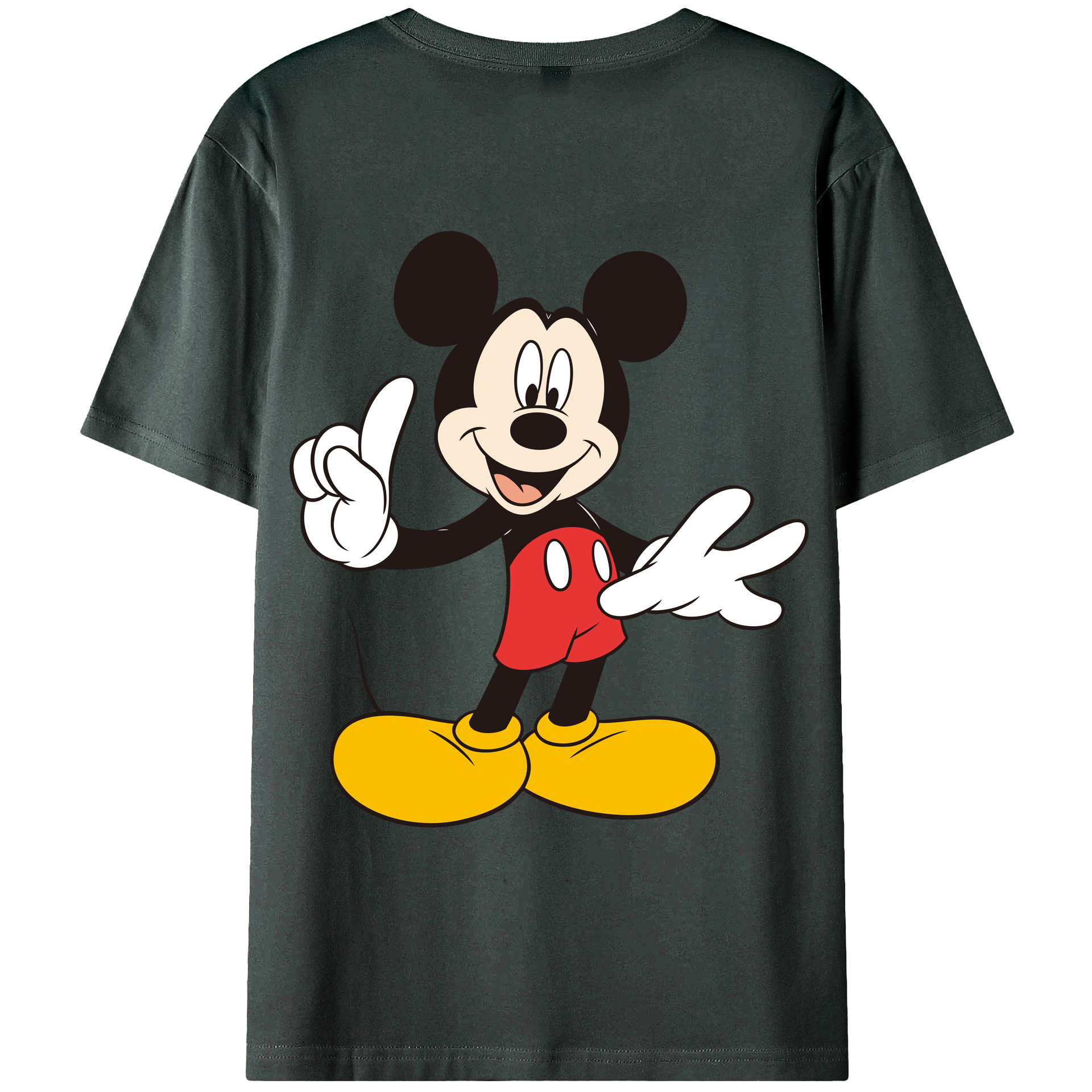 （画像用） ミッキーマウス Mickey Mouse 綿100％ メンズ半袖Tシャツ（バックプリント） 通気性